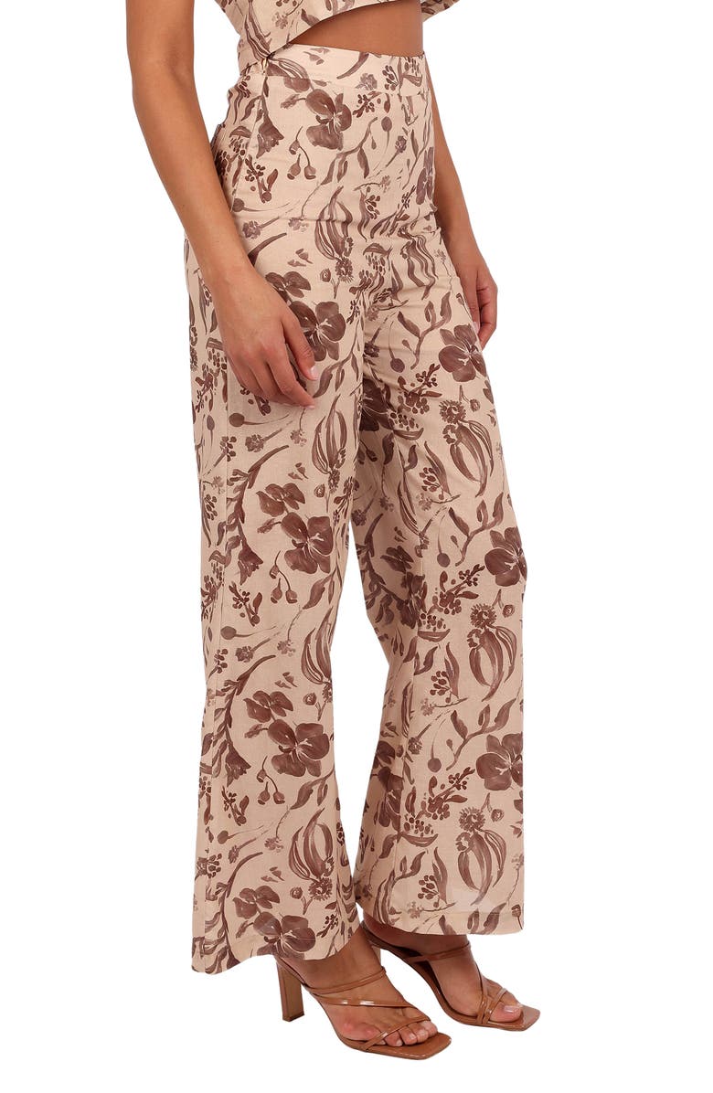 Petal & Pup Irina Floral High Waist Cotton & Linen Wide Leg Pants, Alternate, color,