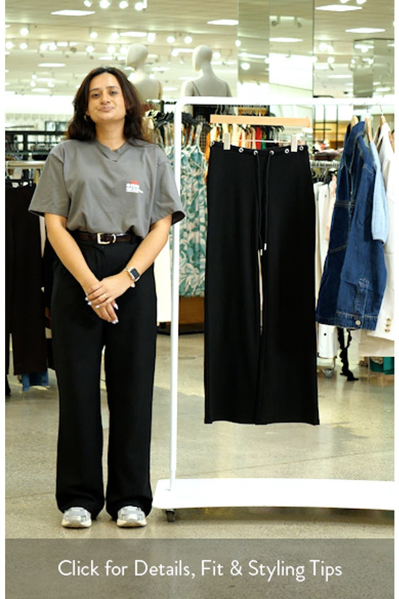 Grommet Drawstring Low Rise Straight Leg Pants video