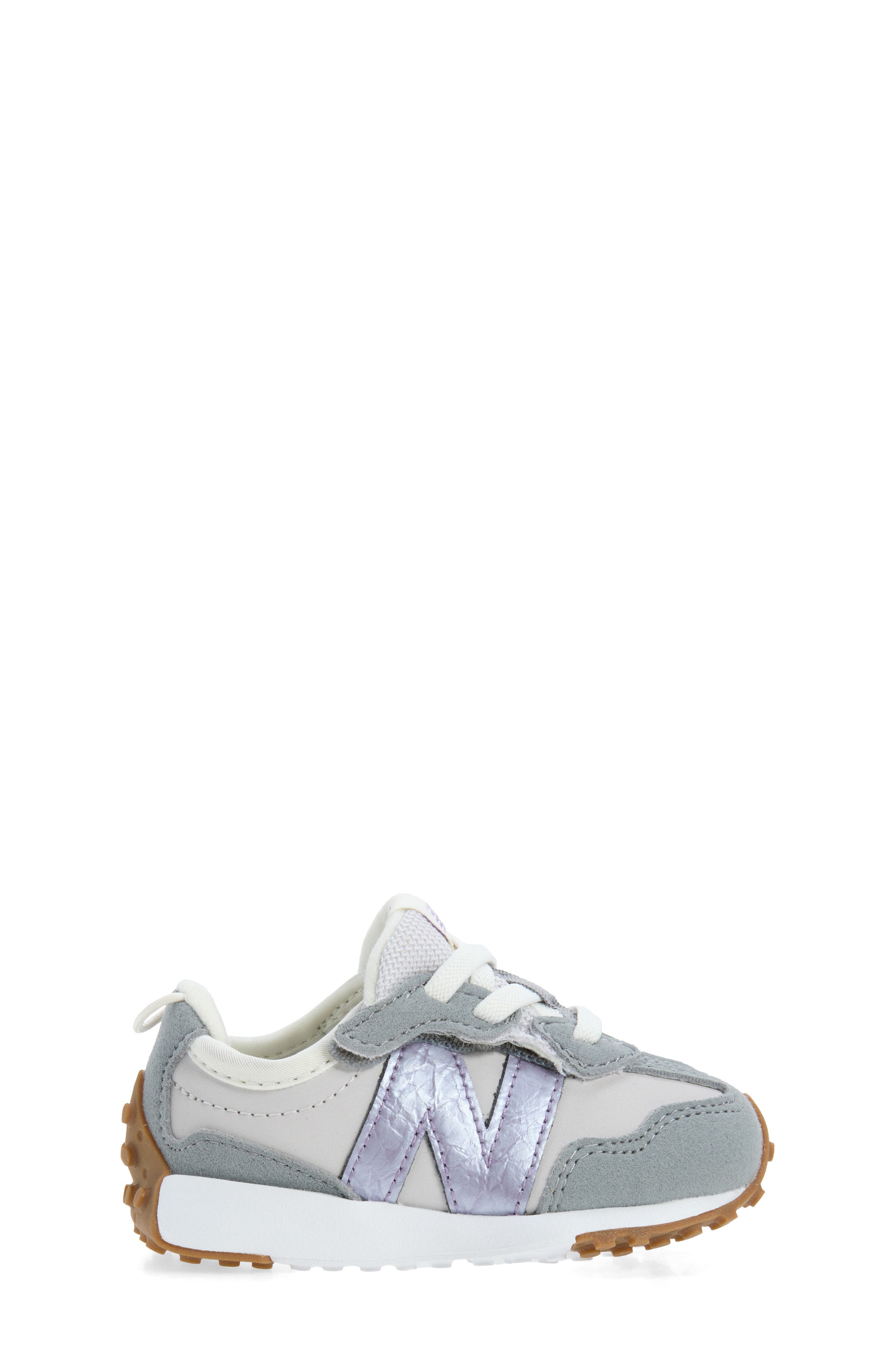 Kids' 327 Sneaker, Alternate, color, GREY MATTER/ CANDIED VIOLET