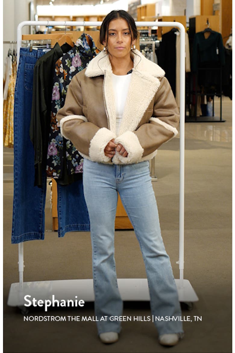 Faux Leather & Faux Shearling Aviator Jacket video