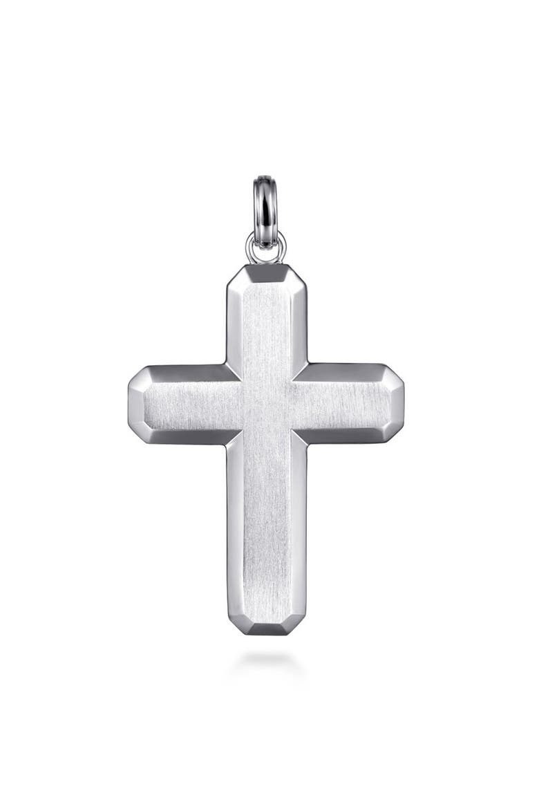 Contemporary Sterling Silver Cross Pendant, Main, color, STERLING SILVER