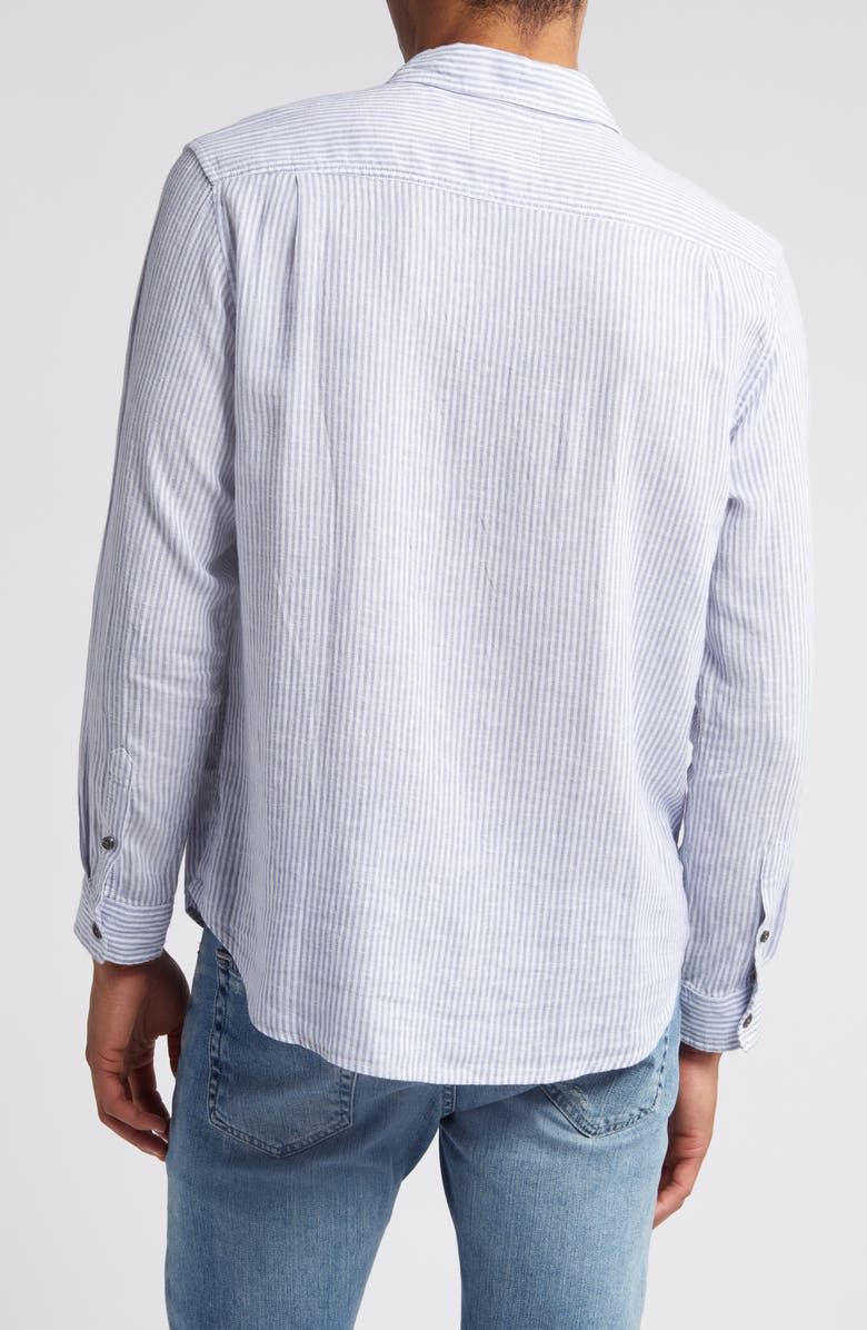 Rails Connor Stripe Linen Blend Button-Up Shirt, Alternate, color, Denim White Pinstripe
