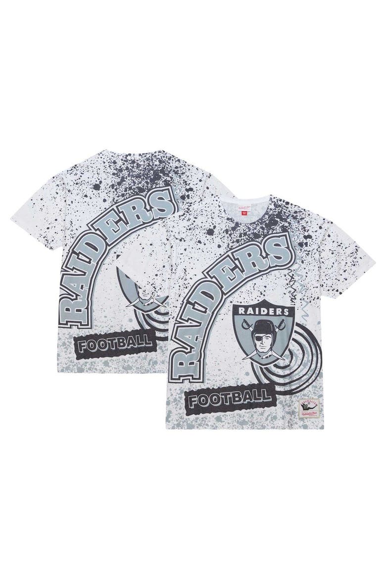 Men's Mitchell & Ness White Las Vegas Raiders Team Burst Sublimated T-Shirt, Main, color, White
