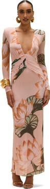 PatBO Lotus Long Sleeve Maxi Dress