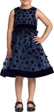 Mac Duggal Girls Embellished Floral A-Line Dress