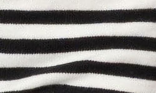 Edikted Hali Striped Knit Shorts In Black-and-white