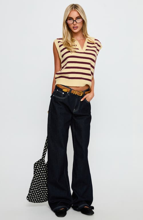 Princess Polly Yuliya Stripe Sweater Vest In Yellow