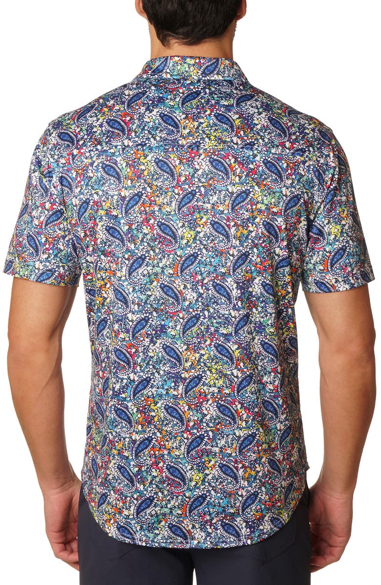 Robert Graham Padova Short Sleeve Stretch Button-Up Shirt, Alternate, color, 