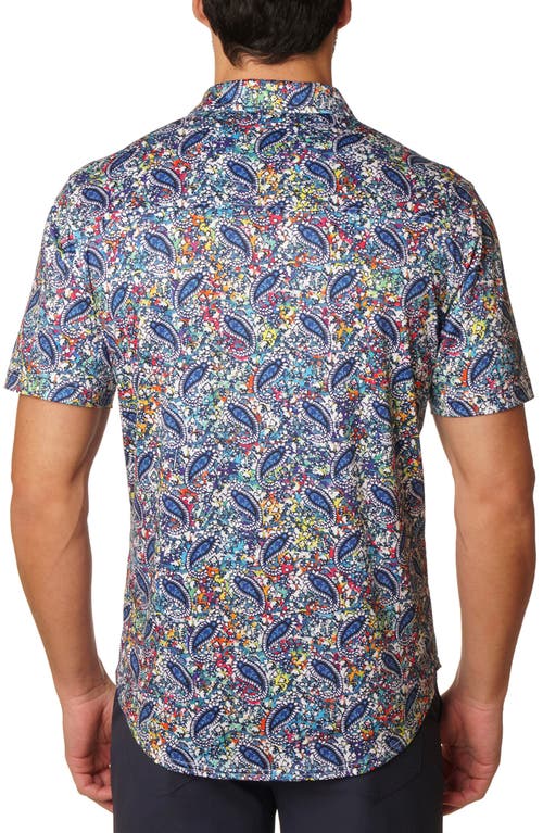Robert Graham Padova Short Sleeve Stretch Button-up Shirt In Blue Multi
