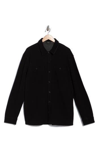 Vince Piqué Shirt Jacket In Black