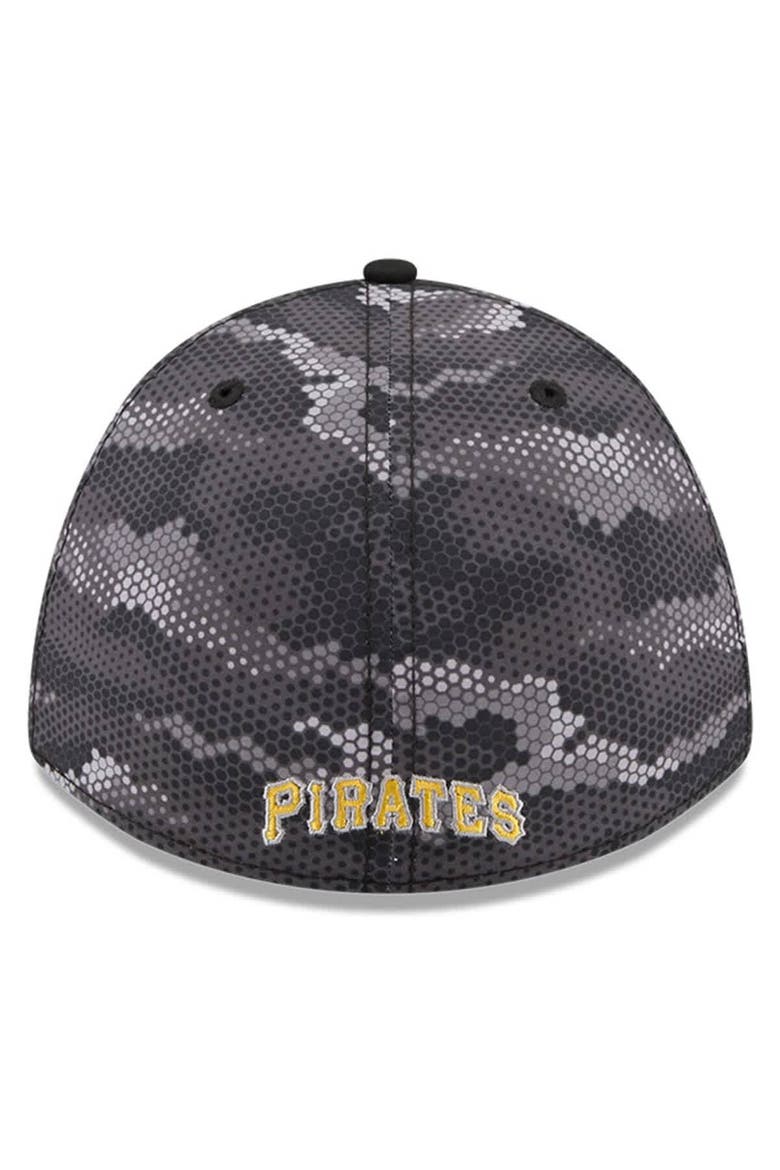 Men's New Era Black Pittsburgh Pirates Camo 39THIRTY A-Frame Flex Hat, Alternate, color, Black