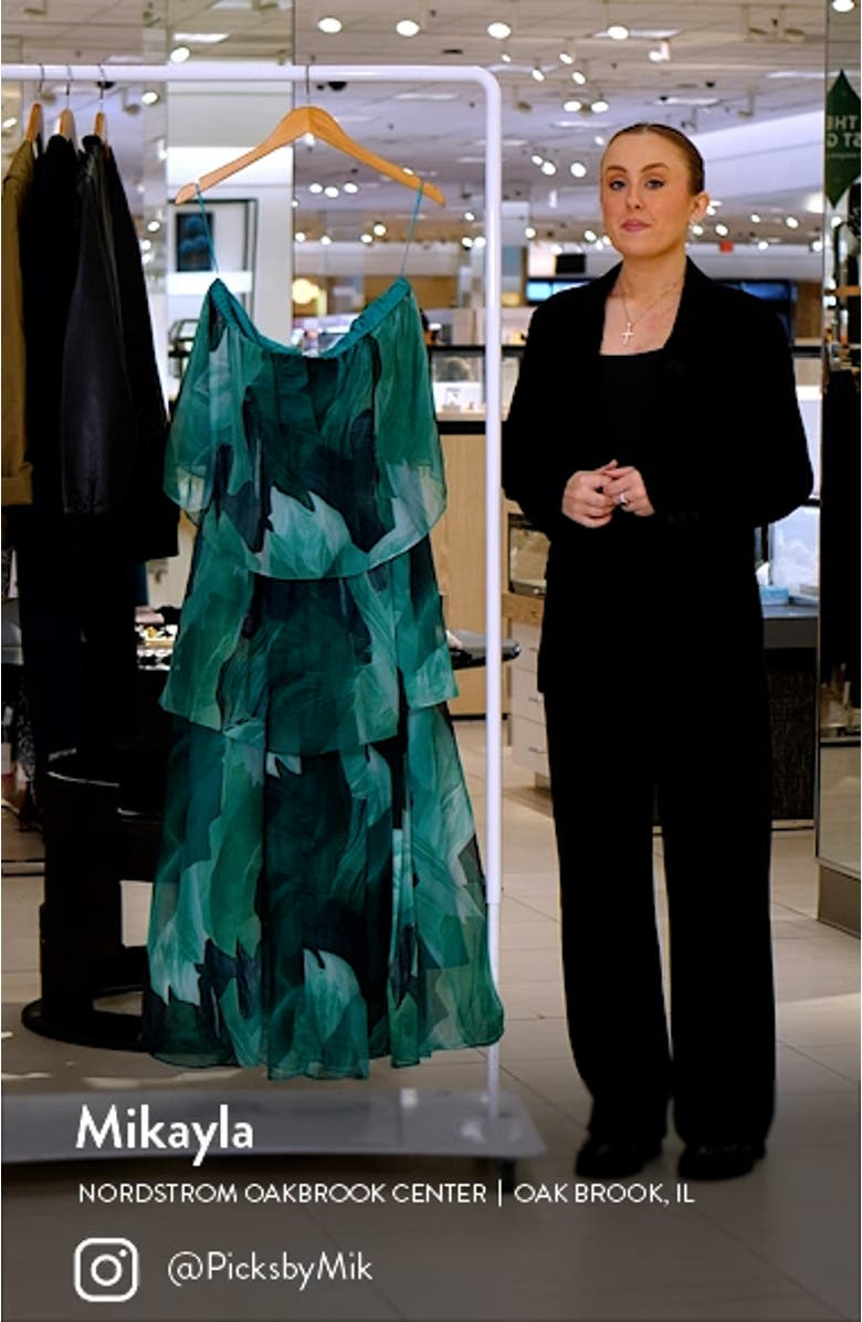 Bloom Strapless Tiered Chiffon Maxi Dress, sales video thumbnail