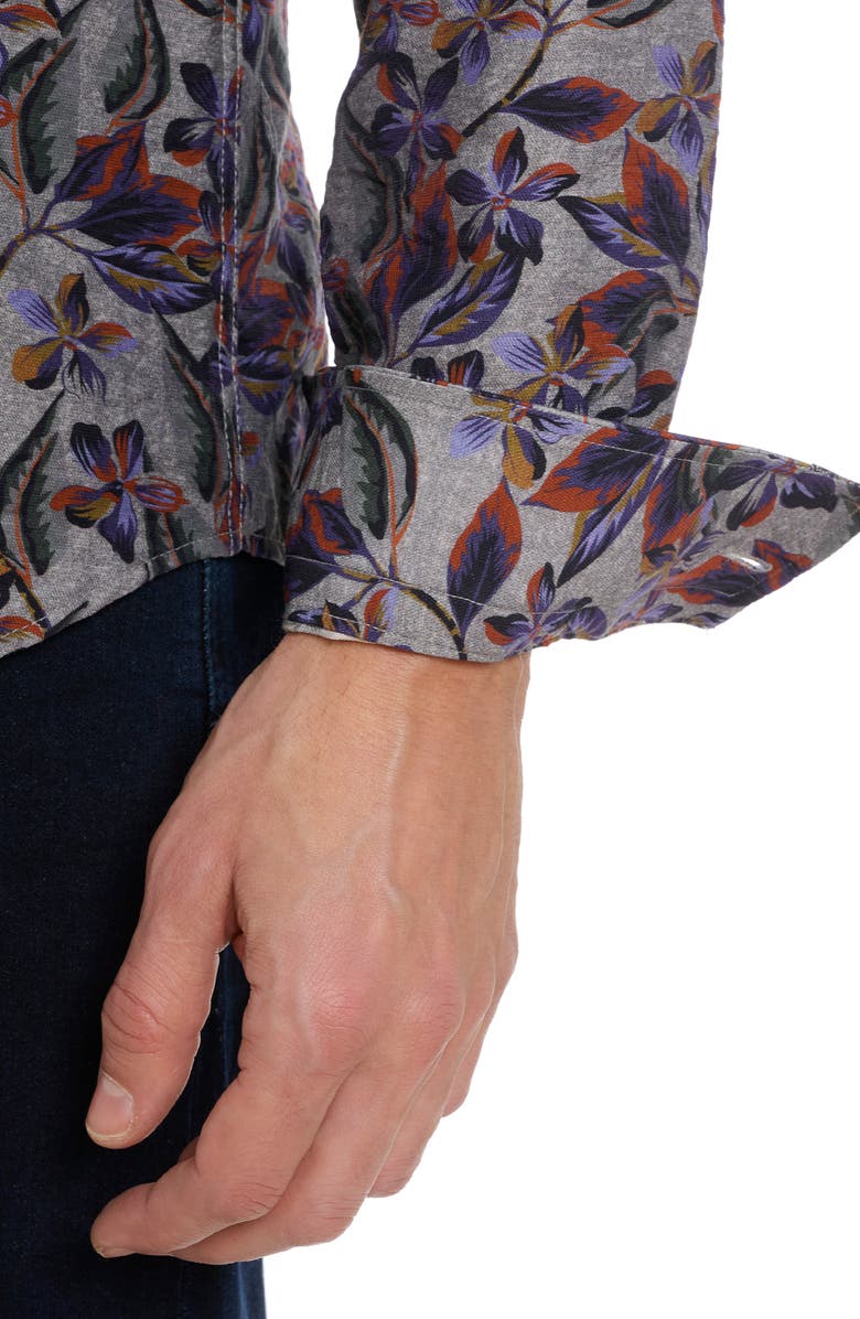 Robert Graham Ziton Tailored Fit Floral Cotton Button-Up Shirt, Alternate, color, Multi