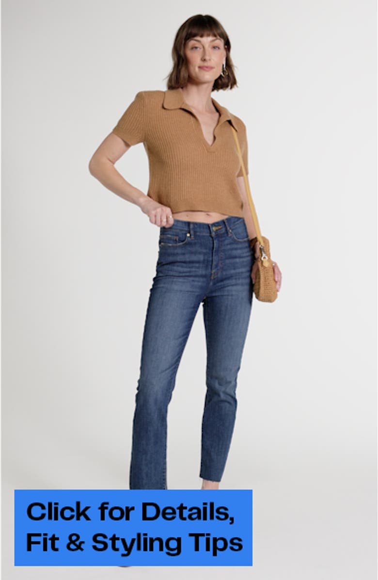 High Waist Crop Straight Leg Jeans, sales video thumbnail