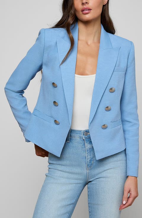 Brooke Texture Double Breasted Crop Blazer
