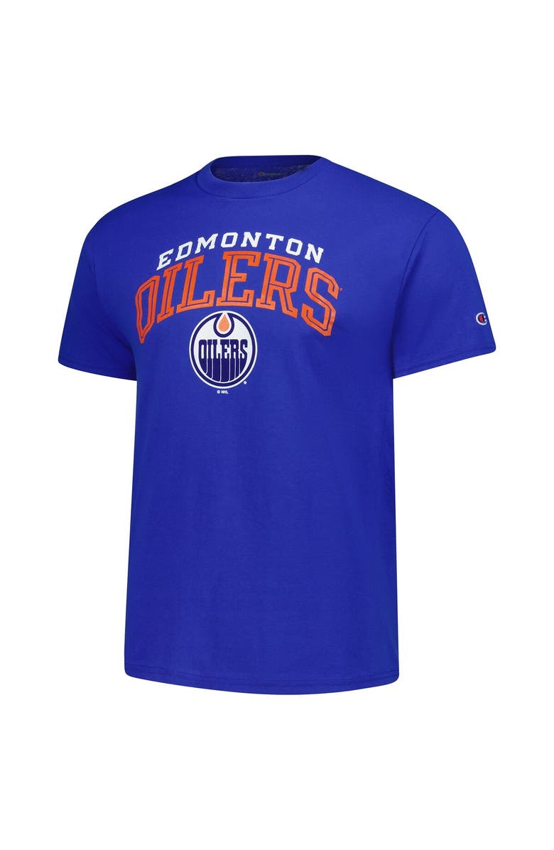 Champion Men's Champion Royal Edmonton Oilers Primary Logo T-Shirt, Alternate, color, 