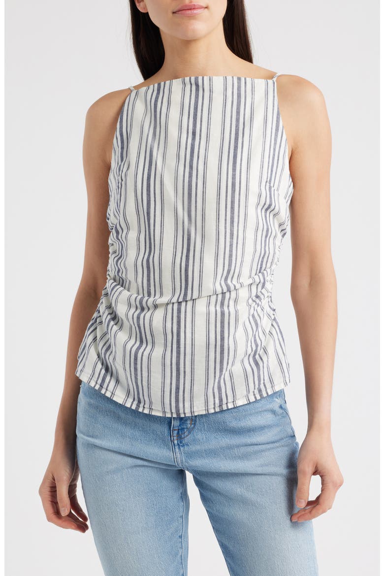 Ruched Square Neck Tank, Main, color, LIGHTHOUSE