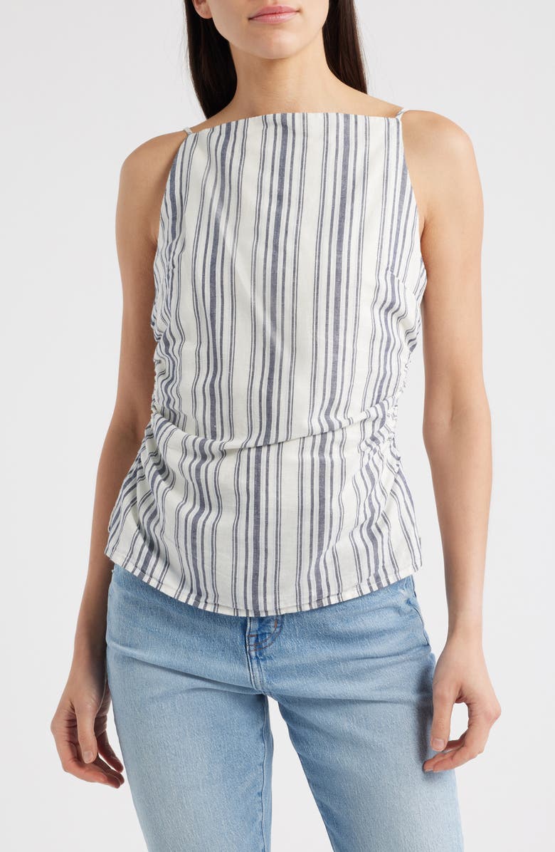 Madewell Ruched Square Neck Tank, Main, color, Lighthouse