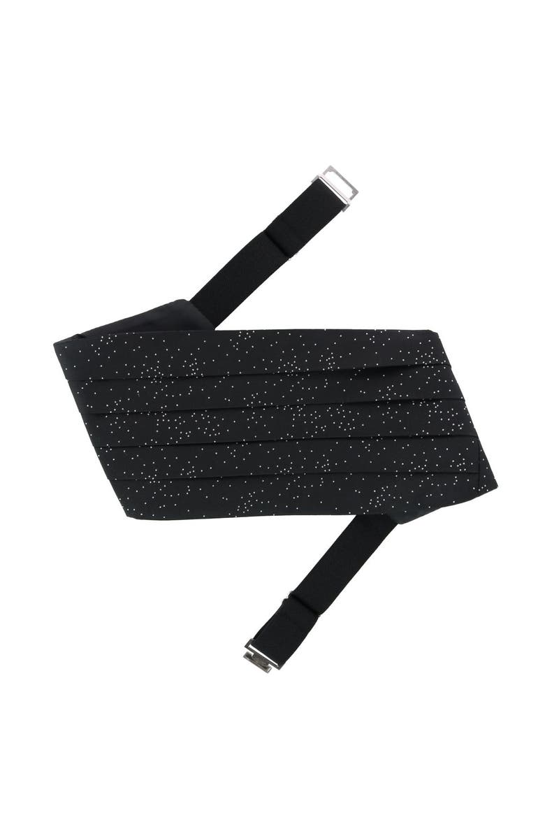 Trafalgar Mystere Metallic Star Light Cummerbund, Alternate, color, Black