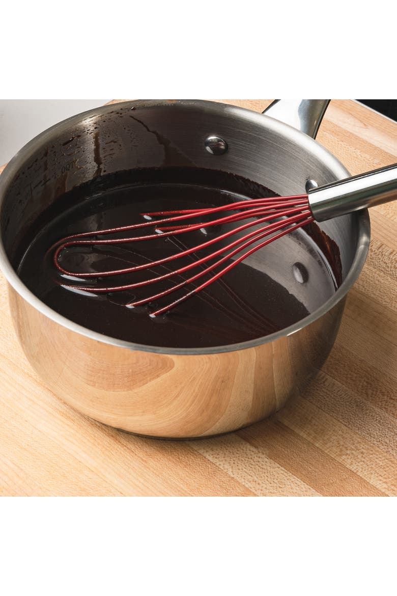 8-Inch Silicone Flat Whisk, Red, Alternate, color, Red