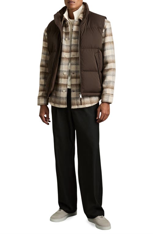 Reiss Oatmeal Brushed Wool-blend Check Overshirt In Oatmeal