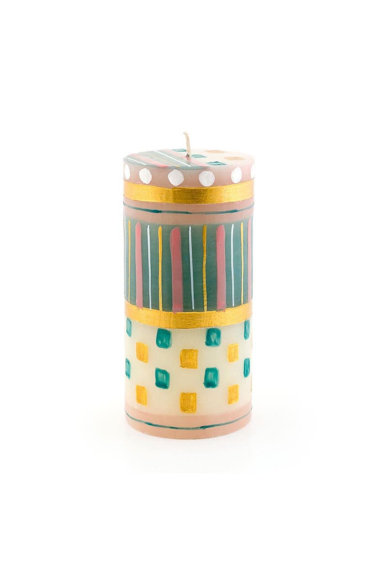 Delight Painted Pillar Candle, Main, color, Delight - 3x6"