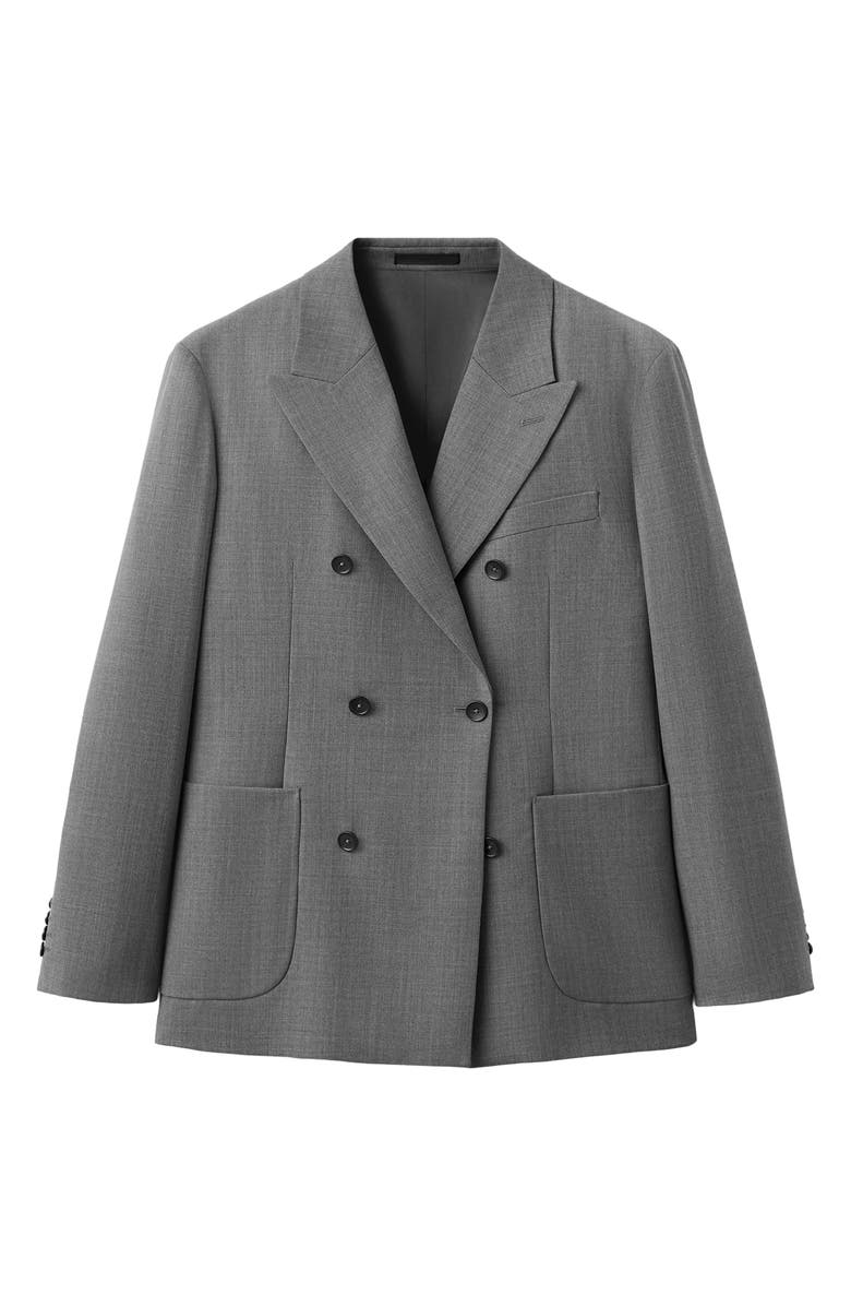 MANGO Ricardo Regular Fit Double Breasted Jacket, Alternate, color, Grey