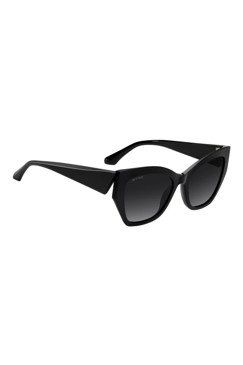 0143/S 55mm Gradient Cat Eye Sunglasses, Alternate, color, BLACK/ DARK GREY SF