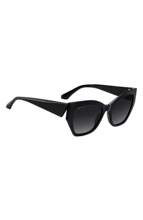 Etro 55mm Rectangular Cat Eye Sunglasses In Black