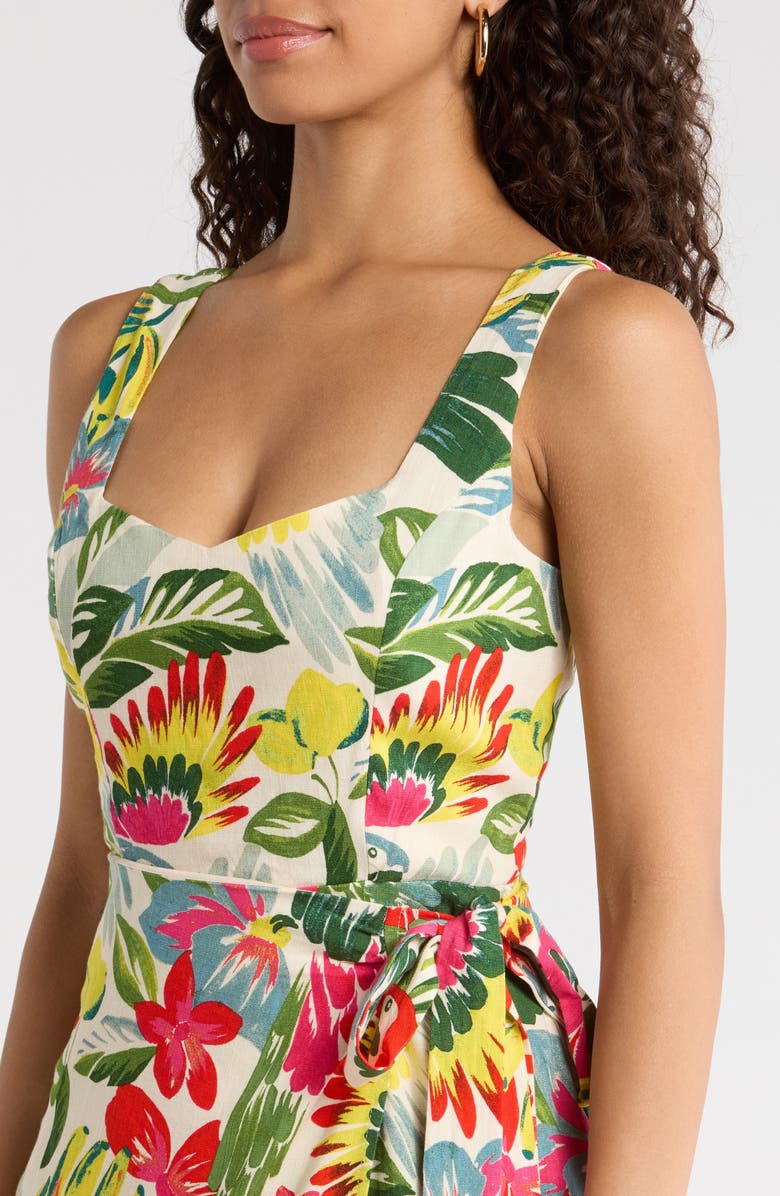 SUGARLIPS Wissa Tropical Faux Wrap Midi Sundress, Alternate, color, Bright-Multi