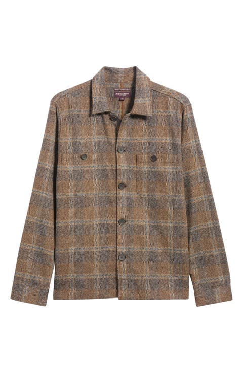 Marled Plaid Shirt Jacket