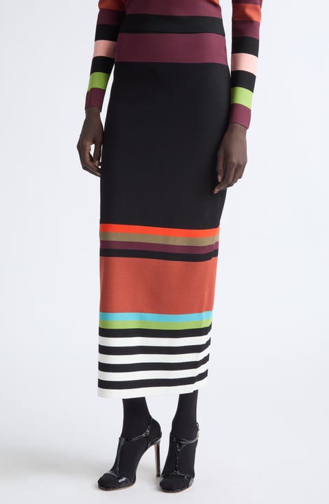Stripe Pencil Skirt