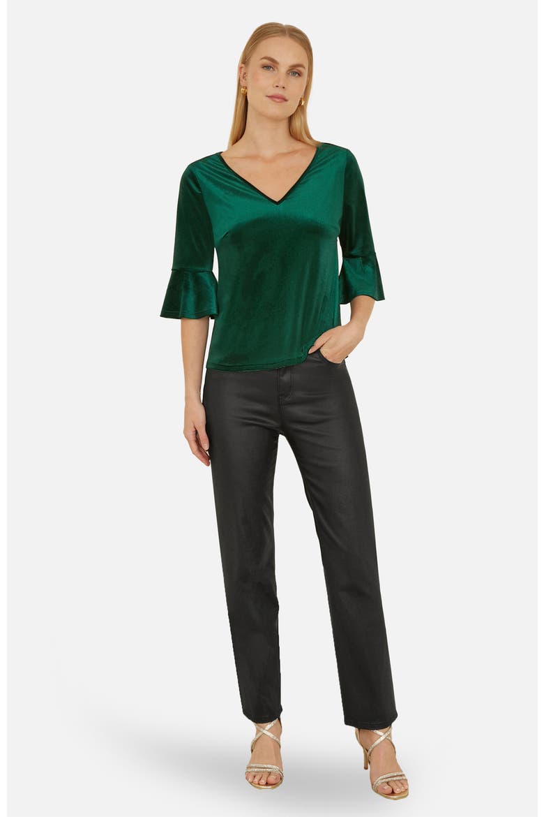 Fluted Sleeve Relaxed Fit Top, Alternate, color, Green