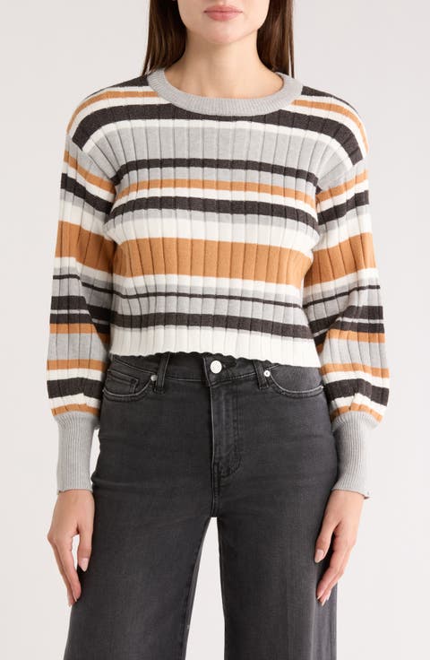 Mossy Stripe Crewneck Sweater