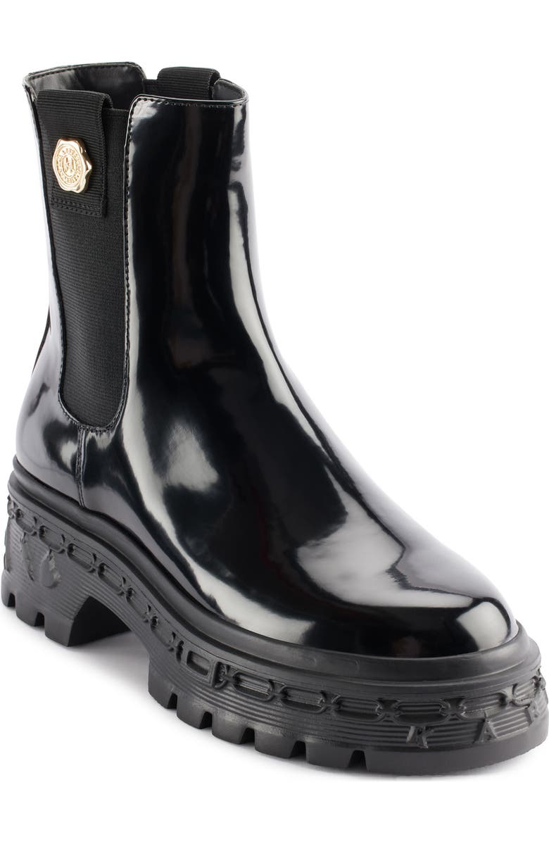 KARL LAGERFELD PARIS Londyn Lug Sole Chelsea Boot, Main, color, Black