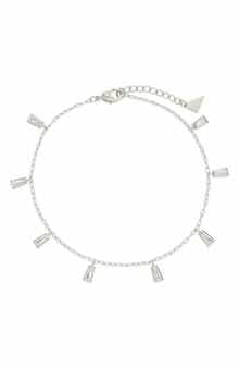 Sterling Forever Lillian Cubic Zirconia Anklet