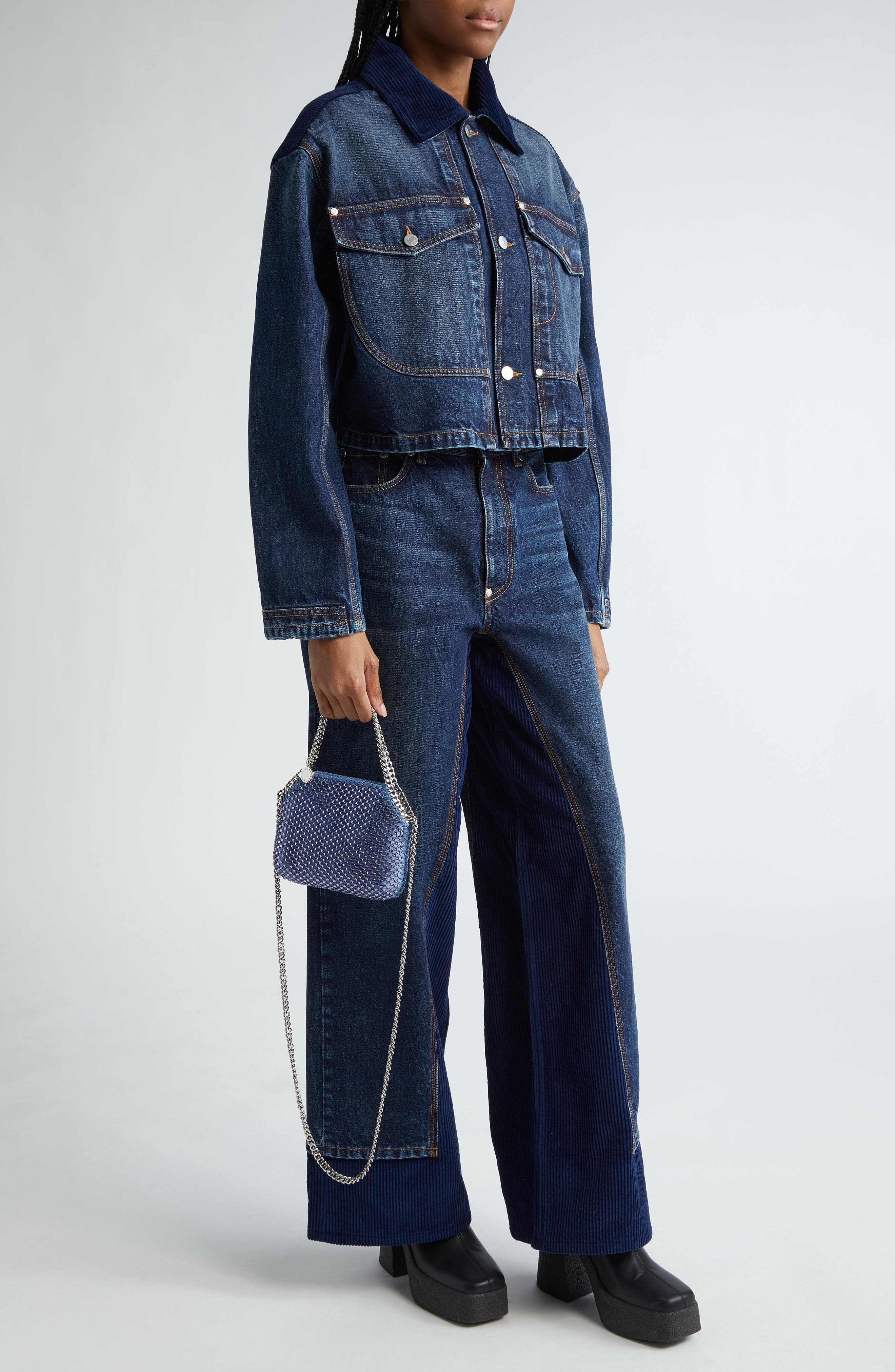 Stella McCartney Tiny Falabella Crystal Mesh Tote, Alternate, color, 