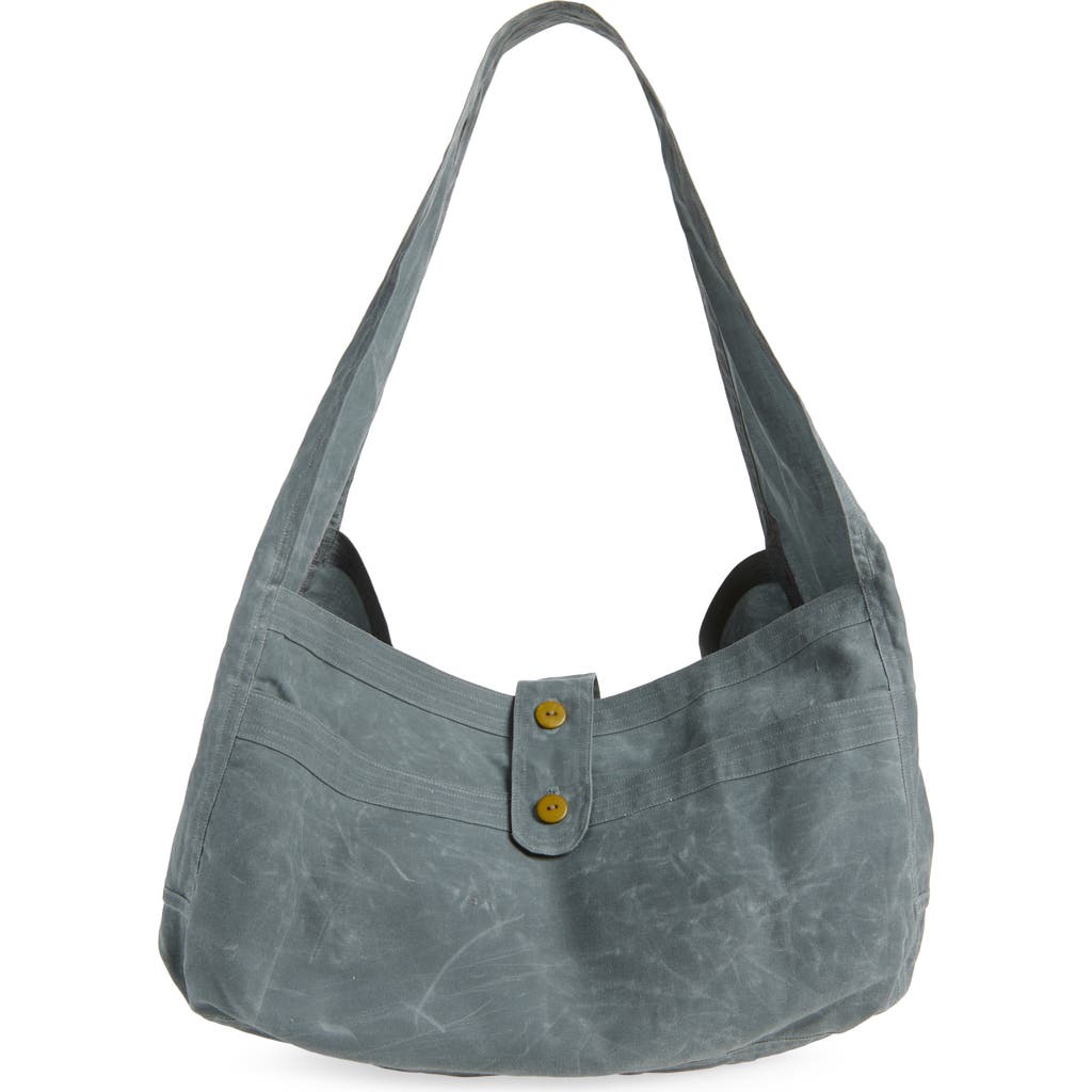Sc103 Cocoon Sac Waxed Cotton Shoulder Bag In White