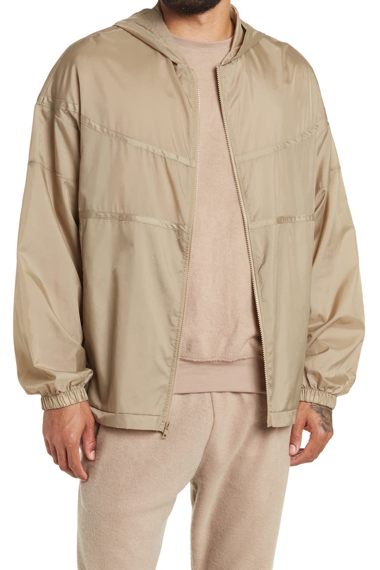 BELLA PLUS CANVAS Full Zip Windbreaker Jacket, Main, color, DRIFTWOOD