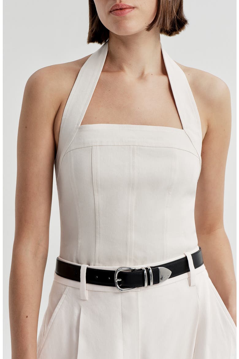 Lori Linen Blend Halter Top, Alternate, color, BUTTERCREAM