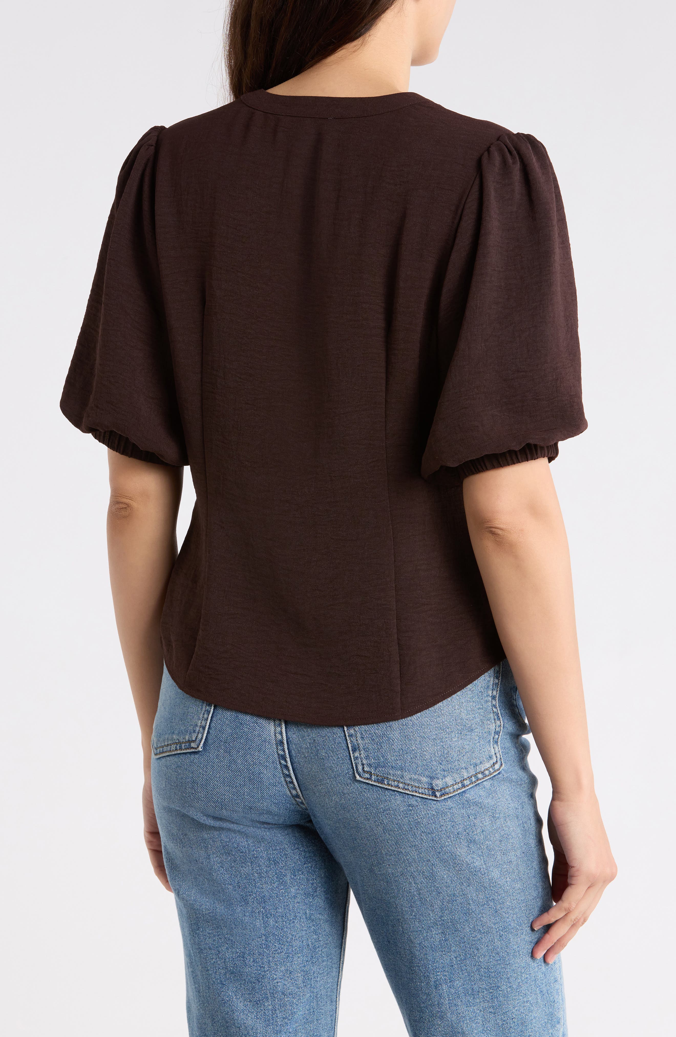 Puff Sleeve Button-Up Top - image 4