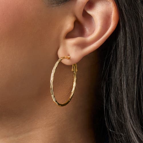 Jessica Simpson 3-piece Textured Gold-tone Hoop Earring Set In Gold