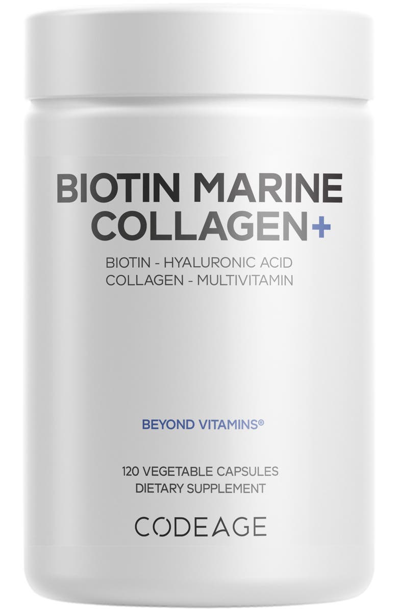 Codeage Biotin Marine Collagen Peptides Supplement, Main, color, White