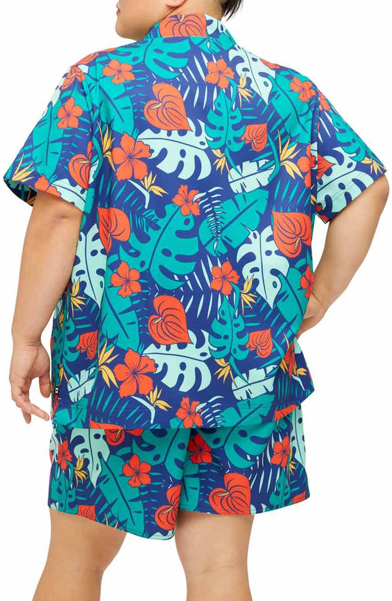 TomboyX Cabana Short Sleeve Button-Up Shirt, Alternate, color, 