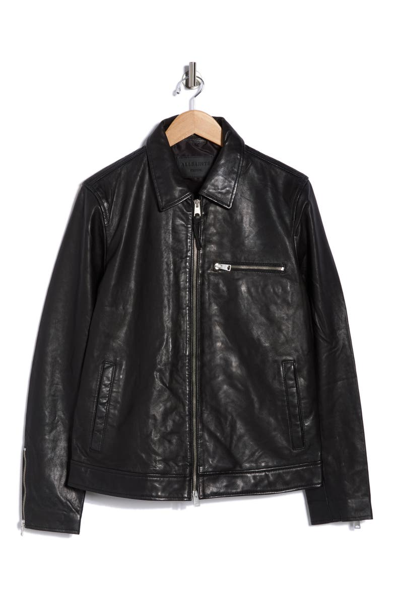Kaya Leather Jacket, Alternate, color, JET BLACK