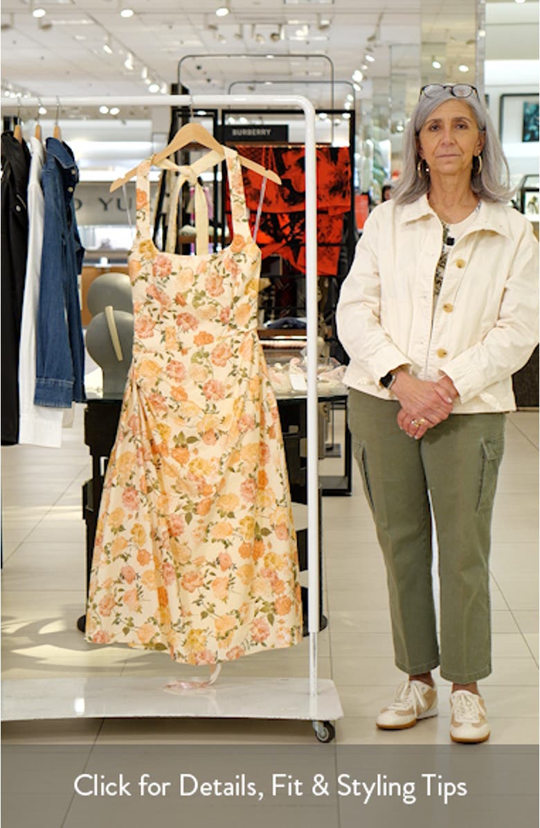 Tallulah Rose Print Halter Midi Dress, sales video thumbnail
