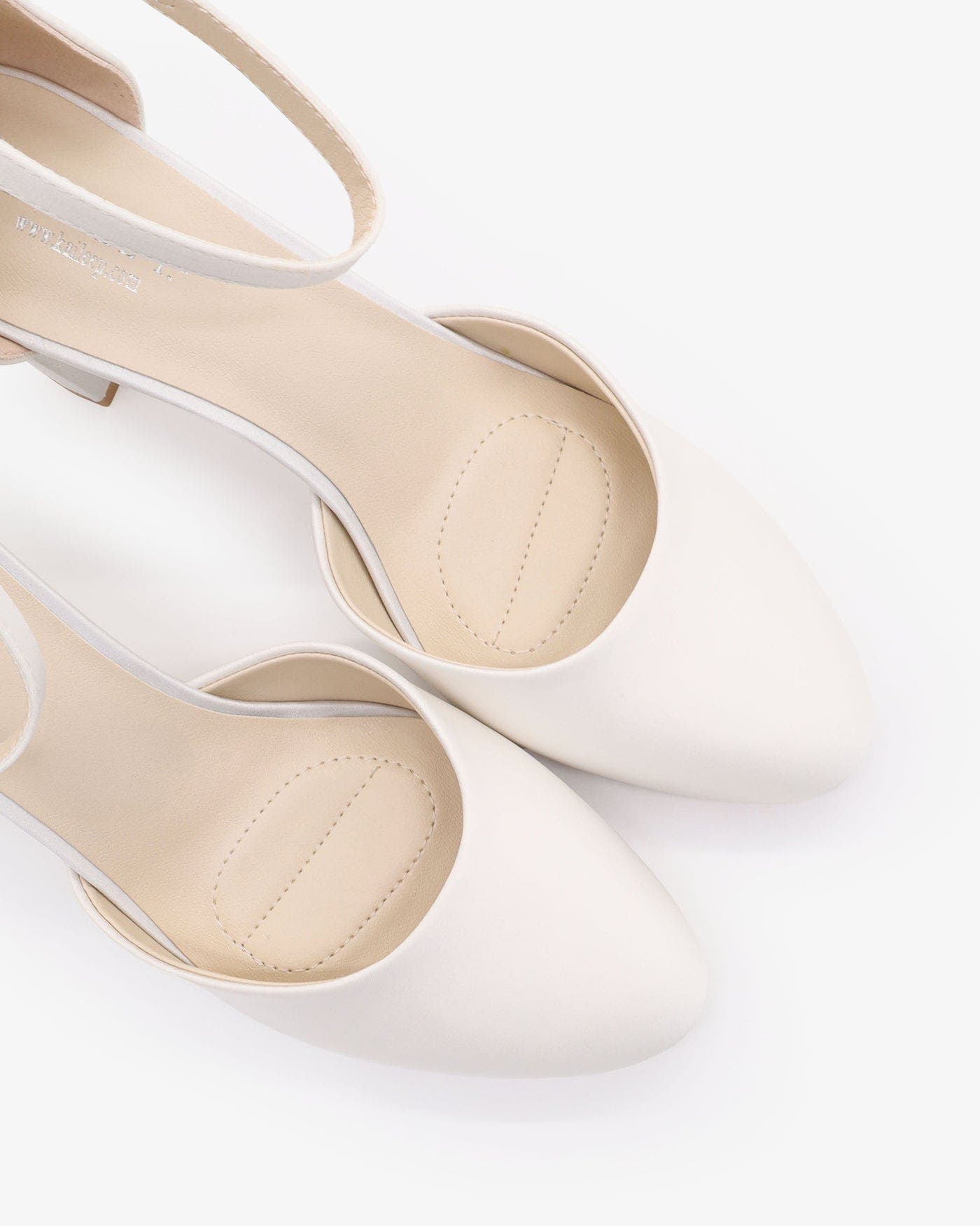 Kailee P Sarah Satin Wedding Block Heel with Ankle Strap, Alternate, color, White