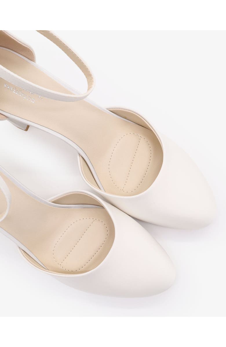 Kailee P Sarah Satin Wedding Block Heel with Ankle Strap, Alternate, color, White