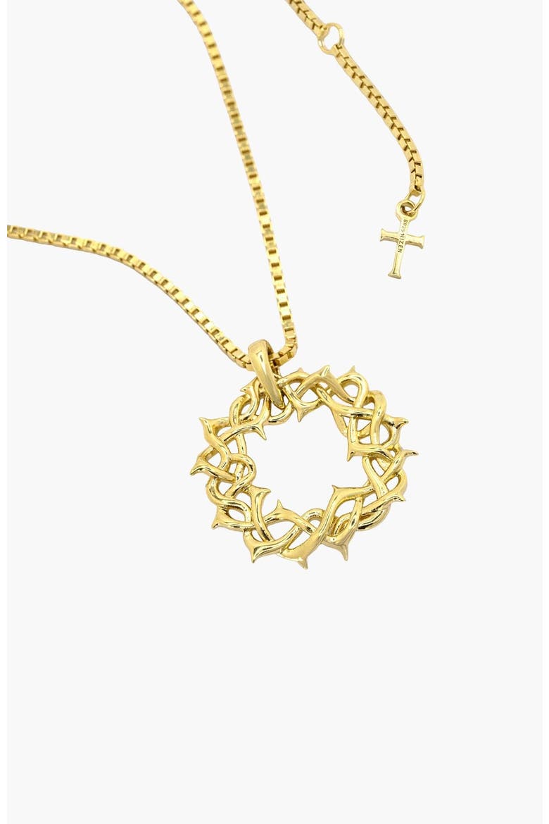 Crown Of Thorns Large Pendant Necklace, Alternate, color, 18k Gold Plated