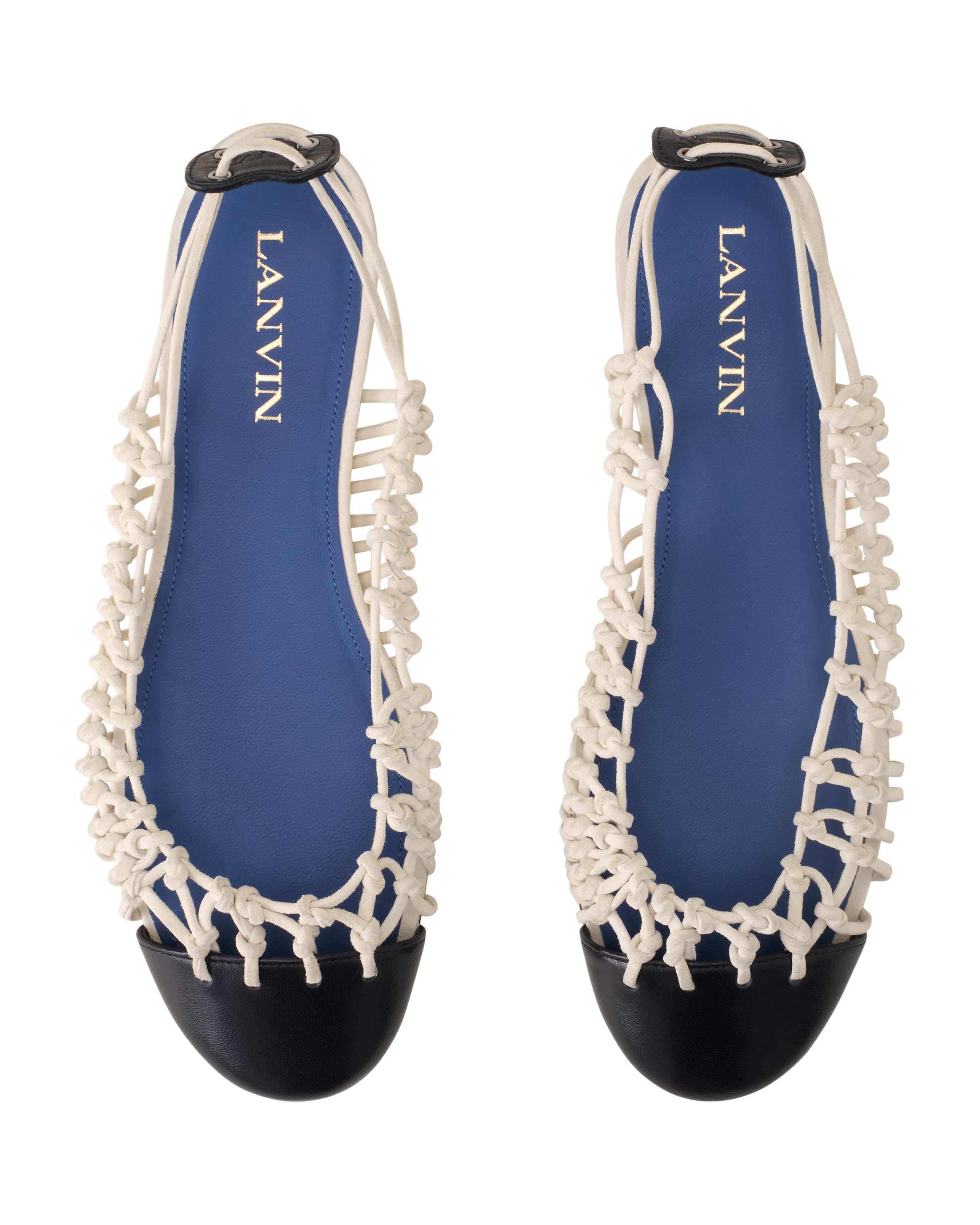 Lanvin Knitline Slingback Ballerina In Leather, Alternate, color, White